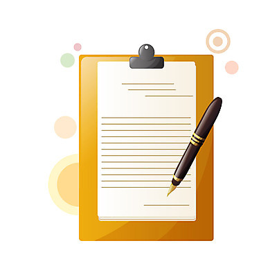 EPS 아이콘 사람없음 쇼핑 만년필 사무용품 기록 문서 스위티아이콘 서류받침 주문서 2D아이콘 문구용품 펜 받침대 파일형식 벡터