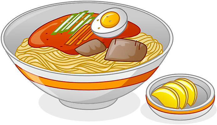 EPS 아이콘 한식 음식 여름음식 큐티아이콘 사람없음 하이앵글 계란 면류 면 고추장 국수 단무지 냉면 비빔냉면 2D아이콘 뷰포인트 알 양념 파일형식 벡터 여름_계절