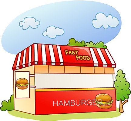 EPS 주간 아이콘 시설물 현대건축 건축 큐티아이콘 사람없음 야외 건물 식당 햄버거 매점 패스트푸드점 햄버거가게 2D아이콘 자연요소 건축물 패스트푸드 상점 파일형식 벡터