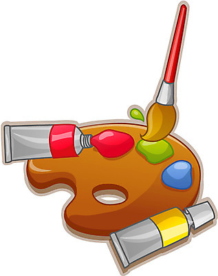 EPS 아이콘 교육 큐티아이콘 미술 사람없음 물감 미술도구 붓 팔레트 2D아이콘 문화예술 오브젝트 파일형식 벡터