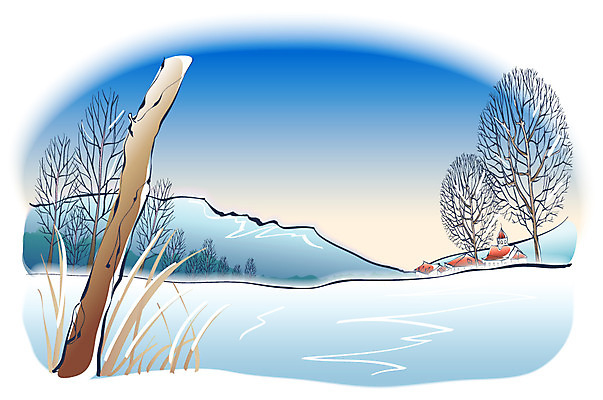 EPS 주간 나무 사계절 계절 백그라운드 설경 겨울 일러스트 자연 산 풍경 사람없음 야외 마을 겨울배경 국내일러스트 자연요소 식물 생태계 파일형식 벡터