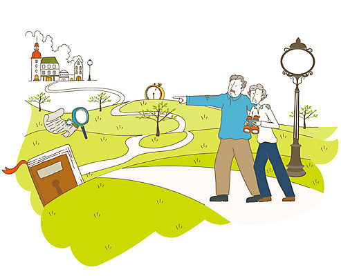 EPS 주간 전신 나무 구름 라이프스타일 부부 커플 공공시설 여자 노년 남자 행복 길 여유 여행 가로등 일러스트 하늘 돋보기 주택 사랑 사람 빌딩 잔디 취미 야외 두명 건물 라이프 책 실버라이프 노부부 망원경 실버 노인복지 실버타운 노인만 성인만 국내일러스트 자연요소 식물 건축물 감정 관계 성인 생활 복지 시설 파일형식 벡터