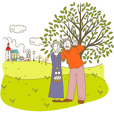 EPS 주간 전신 나무 구름 라이프스타일 부부 커플 여자 노년 남자 행복 여유 데이트 일러스트 하늘 출입구 주택 사랑 사람 잔디 취미 야외 두명 건물 라이프 실버라이프 노부부 실버 외출 노인복지 실버타운 노인만 성인만 국내일러스트 자연요소 식물 건축물 감정 관계 성인 생활 복지 파일형식 벡터