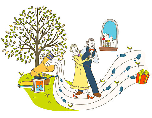 EPS 주간 전신 나무 라이프스타일 부부 커플 여자 노년 남자 행복 여유 음악 일러스트 선물 사랑 사람 잔디 취미 야외 두명 라이프 선물상자 실버라이프 새싹 노부부 춤 실버 노인복지 축음기 실버타운 오선 노인만 성인만 국내일러스트 자연요소 식물 감정 음향기기 관계 문화예술 성인 생활 상자 골동품 복지 파일형식 벡터