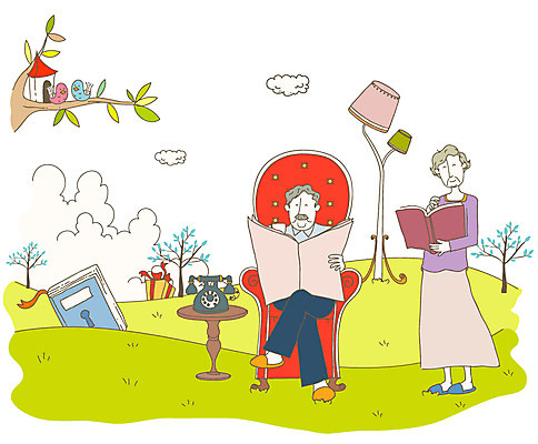 EPS 주간 전신 나무 구름 라이프스타일 부부 커플 여자 노년 남자 행복 여유 의자 일러스트 조류 하늘 선물 사랑 사람 잔디 취미 야외 두명 라이프 책 실버라이프 소파 독서 노부부 신문 실버 원앙 전화기 노인복지 실버타운 노인만 성인만 국내일러스트 자연요소 식물 동물 감정 가구 관계 성인 생활 간행물 뉴스 복지 파일형식 벡터