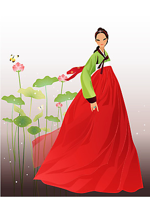 EPS 전신 식물 한국문화 한국전통 여자 명절 꽃 나비 일러스트 새해 연꽃 한명 서기 사람 20대 성인 전통의상 한복 미인 댕기머리 치마저고리 여자만 여자한명만 성인여자만 청년만 청년여자만 성인한명만 청년여자한명만 성인여자한명만 성인만 국내일러스트 1 동양문화 전통 헤어스타일 기념일 곤충 모션 한국 청년 파일형식 벡터