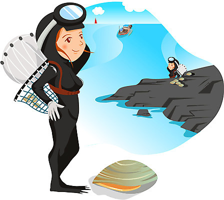 EPS 주간 전신 직업 캐릭터 여자 바다 일러스트 조개 등대 어업 한명 사람 성인 야외 장비 돌_바위 바위 작업 그물 어선 작업실 농어촌캐릭터 해녀 선박 여자만 여자한명만 성인여자만 성인만 일러캐릭터 자연요소 1 산업 수상교통 배_교통 어패류 산업캐릭터 파일형식 벡터