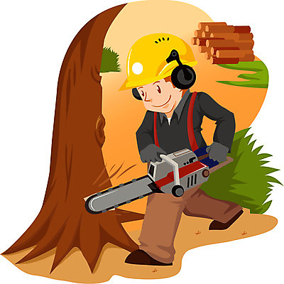 EPS 주간 전신 나무 직업 남자 일러스트 한명 사람 성인 야외 목재 작업 작업실 벌목 벌목원 임업 전기톱 남자만 남자한명만 성인남자만 성인만 국내일러스트 자연요소 식물 1 산업 재료 톱 파일형식 벡터