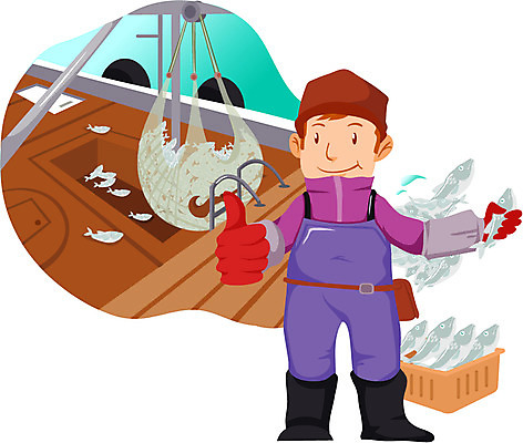 EPS 전신 직업 캐릭터 남자 일러스트 어류 한명 사람 성인 야외 작업 그물 어선 작업실 어부 농어촌캐릭터 어획 선박 남자만 남자한명만 성인남자만 성인만 일러캐릭터 1 수상교통 배_교통 수중동물 산업캐릭터 파일형식 벡터