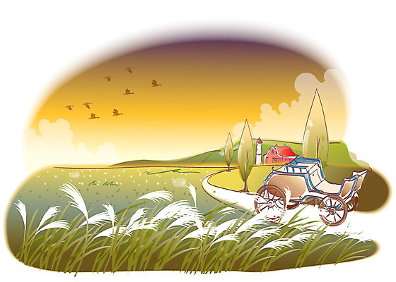 EPS 주간 나무 구름 해외풍경 사계절 계절 길 백그라운드 일러스트 자연 조류 하늘 산 주택 갈대 풍경 사람없음 야외 마을 가을풍경 가을 억새 마차 가을배경 국내일러스트 자연요소 식물 동물 해외 교통수단 건물 생태계 파일형식 벡터 가을_계절