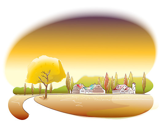 EPS 나무 해외풍경 사계절 계절 길 백그라운드 일러스트 자연 하늘 주택 풍경 사람없음 야외 마을 가을풍경 가을 가을배경 국내일러스트 식물 해외 건물 생태계 파일형식 벡터 가을_계절