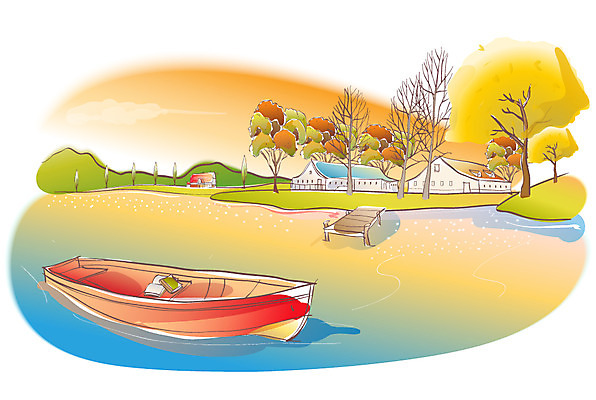 EPS 나무 해외풍경 사계절 계절 백그라운드 일러스트 자연 주택 풍경 해변 사람없음 야외 강 마을 가을풍경 가을 나룻배 나루터 선박 가을배경 국내일러스트 식물 해외 바다 수상교통 배_교통 건물 항구 생태계 파일형식 벡터 가을_계절