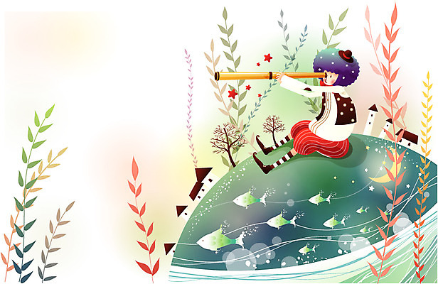 EPS 남자 일러스트 상상 청소년 주택 어류 한명 사람 소년 건물 10대 판타지 바닷속 해저 망원경 꿈 풀 상상캐릭터 남자만 남자한명만 십대만 십대남자만 십대남자한명만 국내일러스트 일러캐릭터 식물 캐릭터 1 건축물 어린이 수중 수중동물 파일형식 벡터