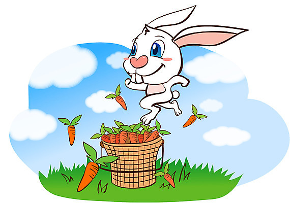 EPS 주간 동물 척추동물 캐릭터 한마리 육지동물 동물캐릭터 일러스트 포유류 애니멀프린트 사람없음 야외 광주리 당근 토끼 먹이 토끼캐릭터 일러캐릭터 자연요소 1 뿌리채소 반려동물 바구니 파일형식 벡터