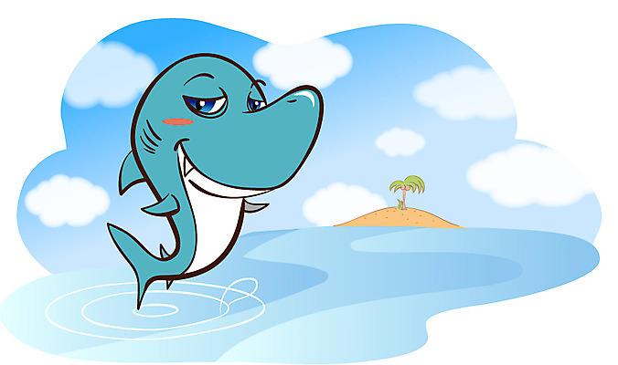 EPS 주간 동물 척추동물 캐릭터 한마리 바다 섬 동물캐릭터 일러스트 포유류 애니멀프린트 사람없음 야외 야자수 바다동물 고래 상어 일러캐릭터 자연요소 나무 1 어류 수중동물 파일형식 벡터