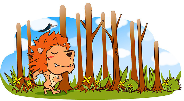 EPS 주간 나무 동물 척추동물 캐릭터 한마리 육지동물 꽃 동물캐릭터 일러스트 포유류 조류 애니멀프린트 여러그루 사람없음 야외 사자 일러캐릭터 자연요소 식물 1 다수 파일형식 벡터