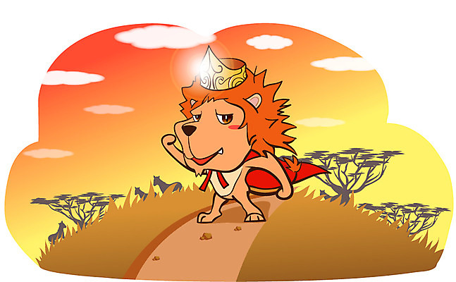 EPS 주간 나무 동물 구름 척추동물 캐릭터 한마리 육지동물 동물캐릭터 일러스트 포유류 왕관 애니멀프린트 사람없음 야외 사자 열대우림 사파리 일러캐릭터 자연요소 식물 1 숲 파일형식 벡터