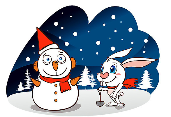 EPS 나무 동물 척추동물 캐릭터 한마리 육지동물 동물캐릭터 겨울 일러스트 포유류 눈사람 애니멀프린트 사람없음 야외 눈 토끼 야간 삽 토끼캐릭터 일러캐릭터 자연요소 식물 1 계절 날씨 반려동물 파일형식 벡터
