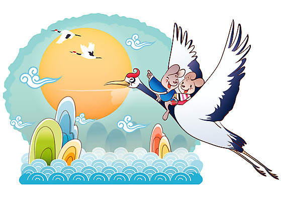 EPS 주간 동물 구름 척추동물 캐릭터 한국전통 육지동물 커플 명절 한쌍 바다 동물캐릭터 일러스트 포유류 상상 전통캐릭터 새해 산 사람없음 야외 전통문양 일출 학 십이지신 운세 쥐띠 쥐 전통의상 한복 새캐릭터 쥐캐릭터 무자년 일러캐릭터 자연요소 전통 문양 기념일 관계 조류 한국 노을 설치류 파일형식 벡터