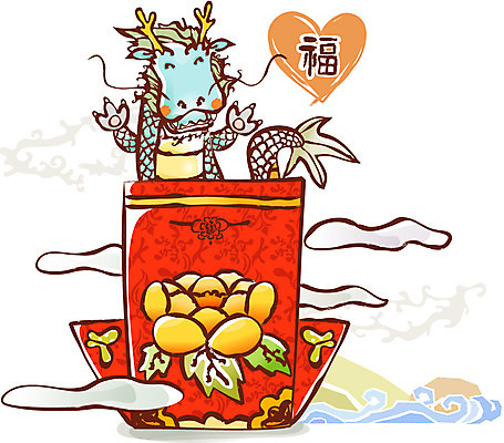 EPS 동물 구름 캐릭터 한국전통 문양 명절 동물캐릭터 일러스트 전통캐릭터 근하신년 새해 복주머니 의인화 사람없음 용띠 십이지신 용 운세 신년캐릭터 용캐릭터 일러캐릭터 자연요소 전통 기념일 전통소품 한국 파일형식 벡터