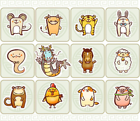 EPS 동물 척추동물 캐릭터 한국전통 명절 동물캐릭터 일러스트 전통캐릭터 새해 의인화 사람없음 십이지신 운세 십이지신캐릭터 일러캐릭터 전통 기념일 한국 파일형식 벡터