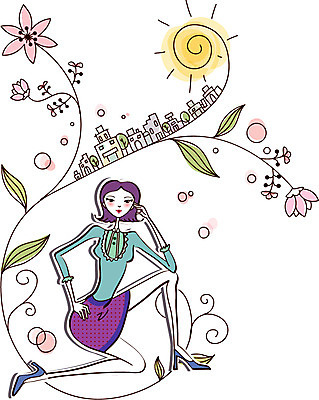 EPS 우먼라이프 라이프스타일 계절 여자 꽃 일러스트 한명 사람 빌딩 20대 성인 건물 쇼핑 태양 봄 도시 여자만 여자한명만 성인여자만 청년만 청년여자만 성인한명만 청년여자한명만 성인여자한명만 성인만 국내일러스트 자연요소 식물 1 건축물 청년 생활 파일형식 벡터