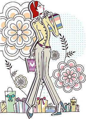 EPS 우먼라이프 라이프스타일 계절 여자 꽃 일러스트 포장 선물 한명 사람 20대 성인 쇼핑 쇼핑백 봄 여자만 여자한명만 성인여자만 청년만 청년여자만 성인한명만 청년여자한명만 성인여자한명만 성인만 국내일러스트 식물 1 가방 청년 생활 파일형식 벡터