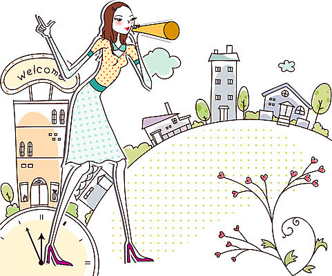 EPS 우먼라이프 라이프스타일 계절 여자 꽃 시계 일러스트 한명 사람 빌딩 20대 성인 건물 쇼핑 확성기 봄 알림 여자만 여자한명만 성인여자만 청년만 청년여자만 성인한명만 청년여자한명만 성인여자한명만 성인만 국내일러스트 식물 1 건축물 청년 생활 파일형식 벡터