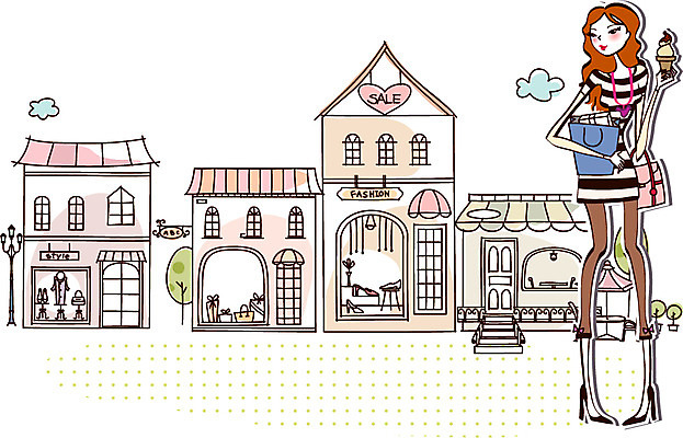 EPS 우먼라이프 라이프스타일 계절 여자 일러스트 한명 사람 빌딩 20대 성인 건물 쇼핑 세일 상점 봄 여자만 여자한명만 성인여자만 청년만 청년여자만 성인한명만 청년여자한명만 성인여자한명만 성인만 국내일러스트 1 건축물 청년 생활 파일형식 벡터