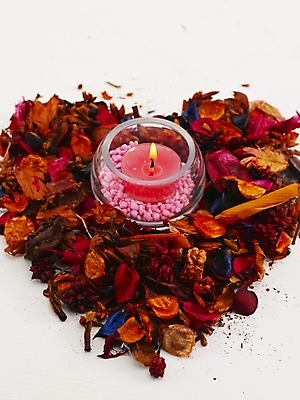 포토 JPG 웰빙 꽃 초 촛불 유리병 사람없음 인테리어 하트 오브젝트 국내포토 모양 식물 디자인 병_용기 파일형식