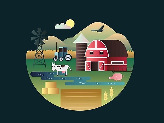 EPS 해외이미지 식물 동물 무료이미지 백그라운드 밭 일러스트 하늘 주택 풍경 사람없음 야외 건물 농가 농장 환경 연못 돼지 소 볏짚 에코 카툰스타일 해외202004 해외일러스트 건축물 농업 포유류 짚 파일형식 벡터