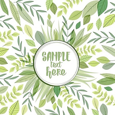 EPS 해외이미지 식물 무료이미지 디자인 백그라운드 잎 패턴 일러스트 프레임 사람없음 초록색 원형 해외202004 해외일러스트 도형 컬러 무늬 파일형식 벡터 무료콘텐츠