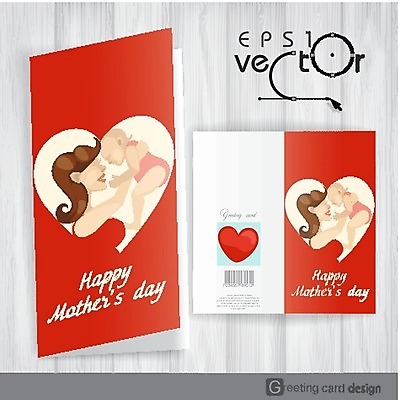 EPS 해외이미지 여자 행복 일러스트 가족 사랑 성인 두명 하트 축하 아기 엽서 어머니의날 해외202004 해외일러스트 모양 기념일 감정 컨셉 관계 사람 편지 미국문화 파일형식 벡터