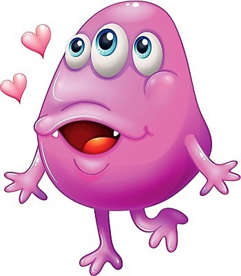 EPS 해외이미지 캐릭터 분홍색 일러스트 사람없음 하트 몬스터 해외202004 해외일러스트 일러캐릭터 모양 컬러 파일형식 벡터