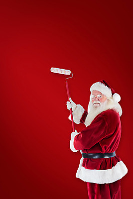 포토 JPG 해외이미지 노년 남자 크리스마스 한명 들기 상반신 옆모습 빨간색 산타클로스 페인트 페인트롤러 노인남자한명만 해외202004 해외포토 1 기념일 뷰포인트 컬러 모션 사람 성인 남자한명만 노인남자만 파일형식