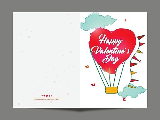 EPS 해외이미지 일러스트 발렌타인데이 사랑 사람없음 낭만 열기구 하트 축하 해외202004 해외일러스트 모양 감정 컨셉 항공교통 데이이벤트 파일형식 벡터