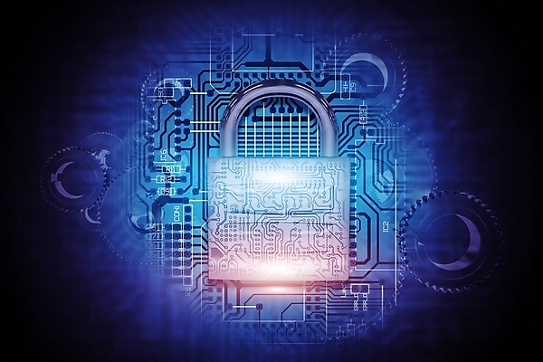 JPG 해외이미지 백그라운드 일러스트 자물쇠 사람없음 파란색 빛 디지털 회로판 보호 사이버 보안 개인정보 해외202004 해외일러스트 컬러 컨셉 안전 정보 파일형식