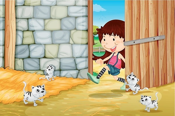 EPS 해외이미지 동물 1 응시 여자 지구 어린이 벽 일러스트 자연 벽돌 바닥 갈색머리 사람 목재 울타리 농장 걷기 고양이 줄무늬 방 시골 아기 신생아 볏짚 쓰레기 만화 시작 대문 먼지 방문 밀짚 헛간 내추럴 외양간 땅바닥 해외202004 해외일러스트 나무 헤어스타일 시선 무늬 농업 재료 포유류 모션 담장 반려동물 문 짚 생태계 저장고 파일형식 벡터