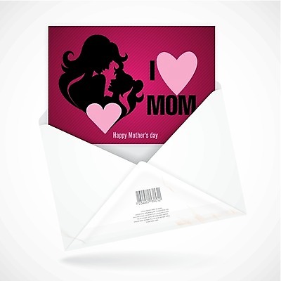 EPS 해외이미지 행복 실루엣 분홍색 일러스트 가족 편지봉투 사랑 사람없음 하트 축하 편지 엽서 어머니의날 해외202004 해외일러스트 모양 기념일 감정 컬러 컨셉 관계 봉투 촬영기법 미국문화 파일형식 벡터