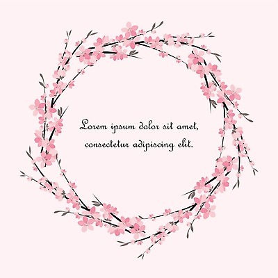 EPS 해외이미지 식물 꽃 분홍색 백그라운드 잎 일러스트 프레임 사람없음 낭만 꽃프레임 프레임일러스트 해외202004 해외일러스트 컬러 컨셉 파일형식 벡터