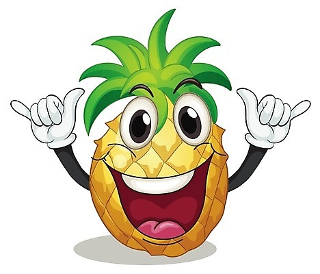 EPS 해외이미지 클립아트 행복 일러스트 사람없음 노란색 파인애플 음식캐릭터 해외202004 해외일러스트 일러캐릭터 캐릭터 감정 음식 컬러 과일 열대과일 파일형식 벡터