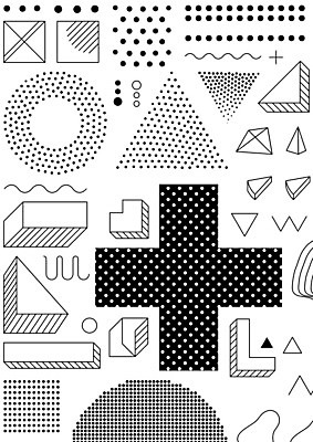 EPS 해외이미지 모양 디자인 포스터 선 백그라운드 패턴 일러스트 추상 사람없음 그래픽 장식 노란색 검은색 흰색 점 원형 기하학 팝 멤피스디자인 해외202004 해외일러스트 도형 컬러 무늬 파일형식 벡터