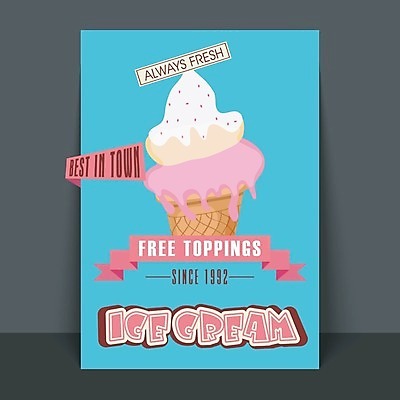 EPS 해외이미지 리본 음식 일러스트 아이스크림 디저트 사람없음 파티 축하카드 생일카드 해외202004 해외일러스트 카드_감사 이벤트 파일형식 벡터