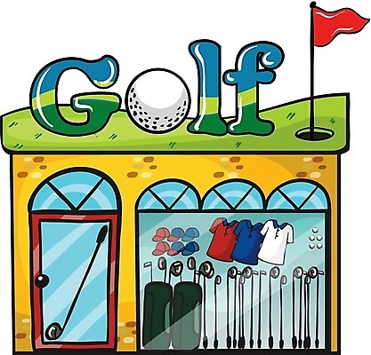 EPS 해외이미지 일러스트 골프공 사람없음 건물 상점 골프채 골프가방 쇼윈도 골프웨어 골프깃발 해외일러스트 건축물 옷 골프 가방 공 골프용품 전시 깃발 파일형식 벡터