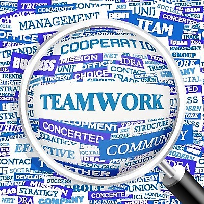 EPS 해외이미지 디자인 컨셉 일러스트 비즈니스 텍스트 통신 돋보기 협력 아이디어 함께함 사람없음 그래픽 파란색 단어 확대 마케팅 스타일 해외202004 해외일러스트 문자 컬러 파일형식 벡터