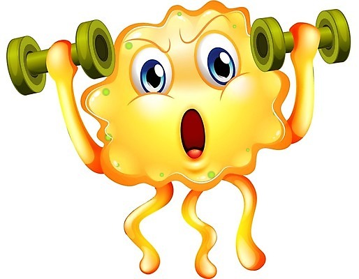 EPS 해외이미지 무료이미지 캐릭터 일러스트 들기 사람없음 운동 노란색 아령 몬스터 해외202004 해외일러스트 일러캐릭터 컬러 모션 건강 파일형식 벡터