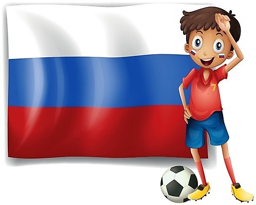 EPS 해외이미지 남자 어린이 스포츠 백그라운드 일러스트 공 응원 사람 소년 그래픽 가로 빨간색 파란색 축구 흰색 깃발 모서리 가장자리 만화 심볼 그림 러시아 직사각형 고립 러시아인 삼색 전국 플레이어 해외202004 해외일러스트 도형 서양인 유럽 컬러 구기 둘레 파일형식 벡터