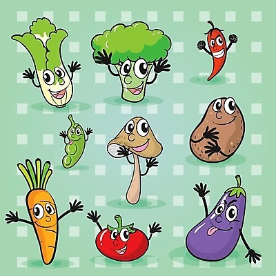 EPS 해외이미지 무료이미지 캐릭터 토마토 채소 일러스트 고추 가지 감자 사람없음 버섯 당근 브로콜리 완두콩 음식캐릭터 해외202004 해외일러스트 일러캐릭터 음식 콩 뿌리채소 파일형식 벡터 무료콘텐츠