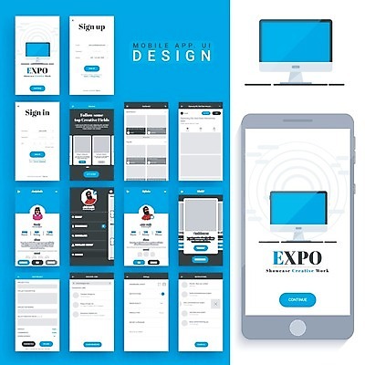 EPS 해외이미지 템플릿 일러스트 비즈니스 모바일 사람없음 스마트폰 스크린 정보 플랫 어플리케이션 알림 검색 시작 온라인 전자상거래 UI 계기판 구독 소프트웨어 엑스포 웹디자인 인터페이스 터치스크린 프로젝트 목업 와이어프레임 해외202004 해외일러스트 핸드폰 스마트기기 파일형식 벡터
