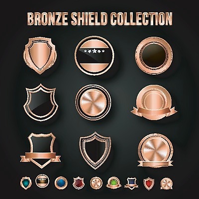 EPS 해외이미지 스포츠 일러스트 성공 추상 장식 빛 우아함 수집 상패 메달 심볼 배지 청동 휘장 해외202004 해외일러스트 컨셉 무늬 상_우승 상_상패 파일형식 벡터